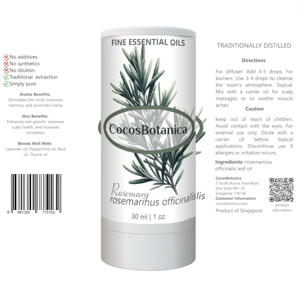 Rosemary Oil (Rosmarinus officinalis Oil) 30 ml