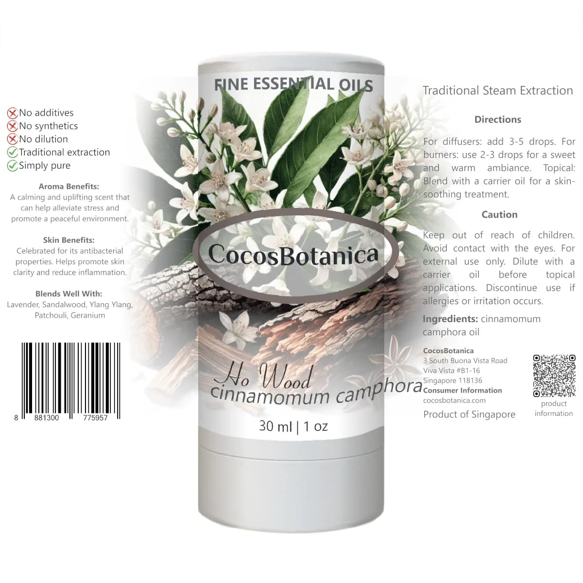 Ho Wood (cinnamomum camphora) Oil 30ml