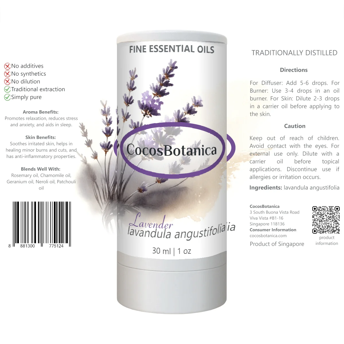 Lavender Oil (Lavandula angustifolia Oil) 30 ml
