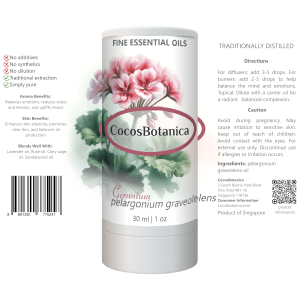 Geranium Oil (Pelargonium graveolens Oil) 30 ml
